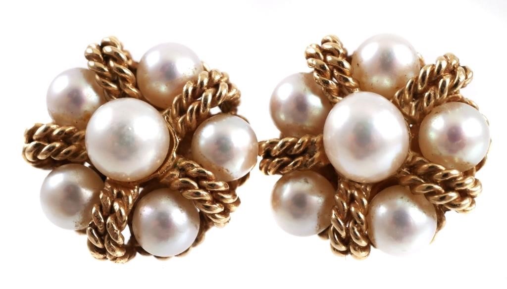 14K GOLD PEARLS EARRINGSScrew back.