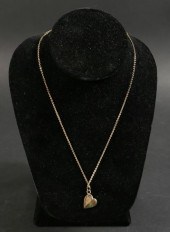 14K GOLD PENDANT & 12K GOLD CH