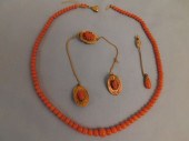 14K GOLD & PINK CORAL JEWELRYL