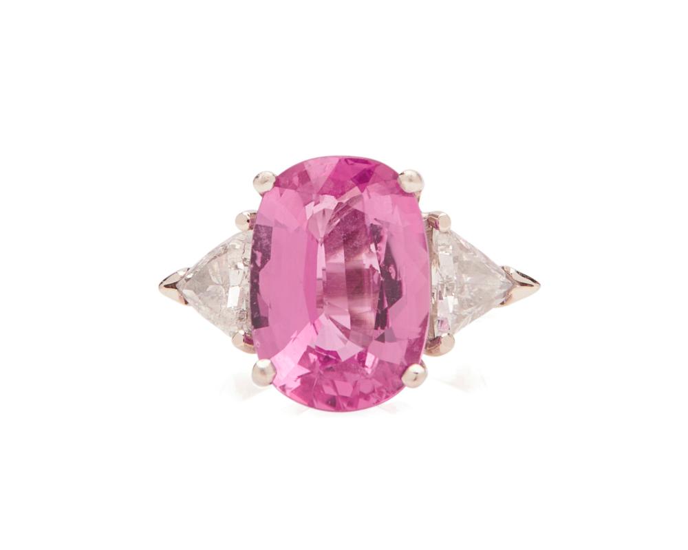 14K GOLD, PINK SAPPHIRE, AND