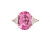 14K GOLD, PINK SAPPHIRE, AND D