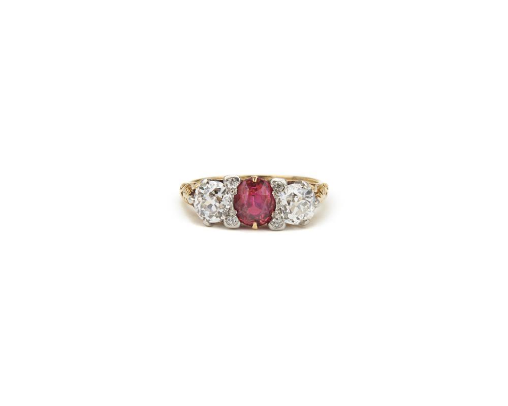 14K GOLD, PLATINUM, RUBY, AND