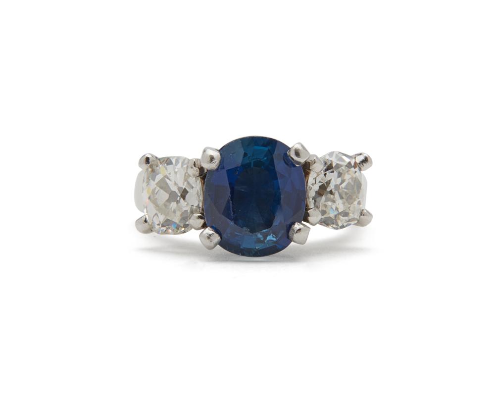 14K GOLD, PLATINUM, SAPPHIRE, AND