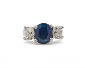 14K GOLD, PLATINUM, SAPPHIRE,