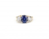 14K GOLD, PLATINUM, SAPPHIRE,