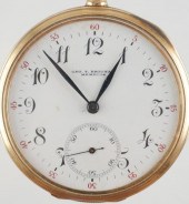 14K GOLD POCKET WATCH, BRODNAX