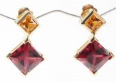 14K GOLD RED SPINEL EARRINGS14