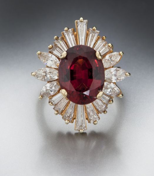 14K gold rhodalite garnet and