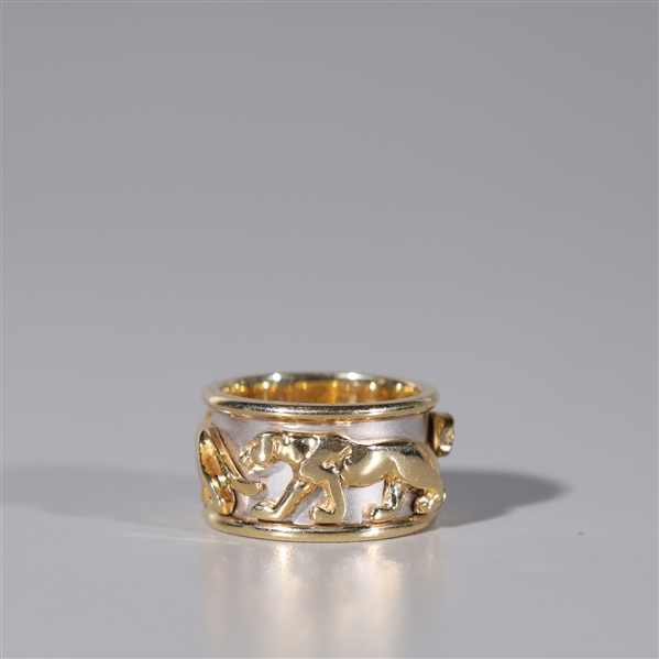 14K gold ring with panthers