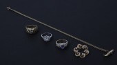 14K gold rings, pin and pendan