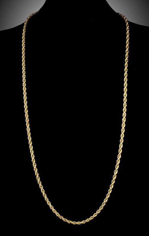 14K GOLD ROPE CHAIN: 14K yellow