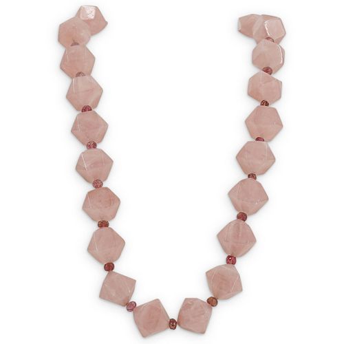 14K GOLD ROSE QUARTZ & PINK