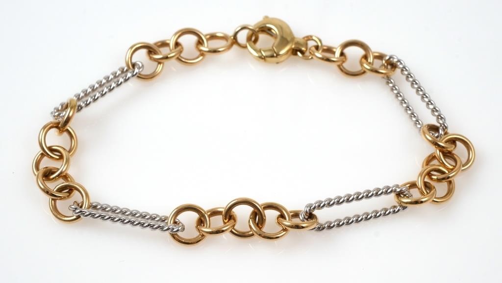 14K GOLD ROUND AND PAPERCLIP