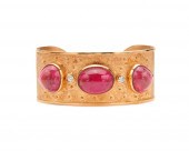 14K GOLD, RUBELLITE, AND DIAMO