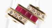 14K GOLD RUBY AND DIAMOND RING