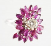 14K GOLD RUBY & DIAMOND WATERF