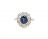 14K GOLD, SAPPHIRE, AND DIAMON