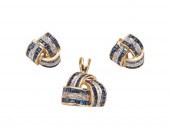 14K GOLD, SAPPHIRE, AND DIAMON