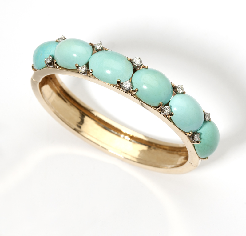 14K gold set with 6 oval shape