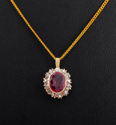 14K GOLD SYNTHETIC RUBY &AMP;
