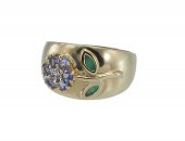 14K GOLD TANZANITE DIAMOND AND