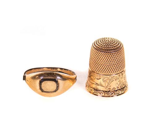 14K GOLD THIMBLE VICTORIAN14k