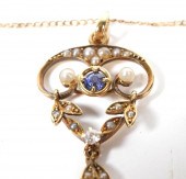14K GOLD TOPAZ & DIAMOND LAVAL