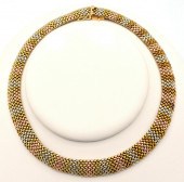 14K GOLD TRI-COLOR BASKET WEAV