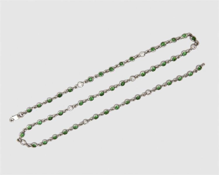 14K GOLD, TSAVORITE GARNET, AND