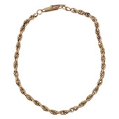 14K GOLD VINTAGE ROPE CHAIN LI