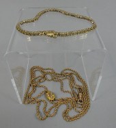 14K GOLD WATCH CHAIN & TENNIS