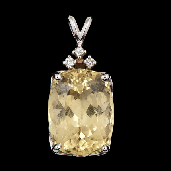 14k Golden Beryl Pendant 14k