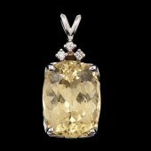 14k Golden Beryl Pendant 14k w