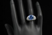 14K IOLITE & SAPPHIRE RING: 14