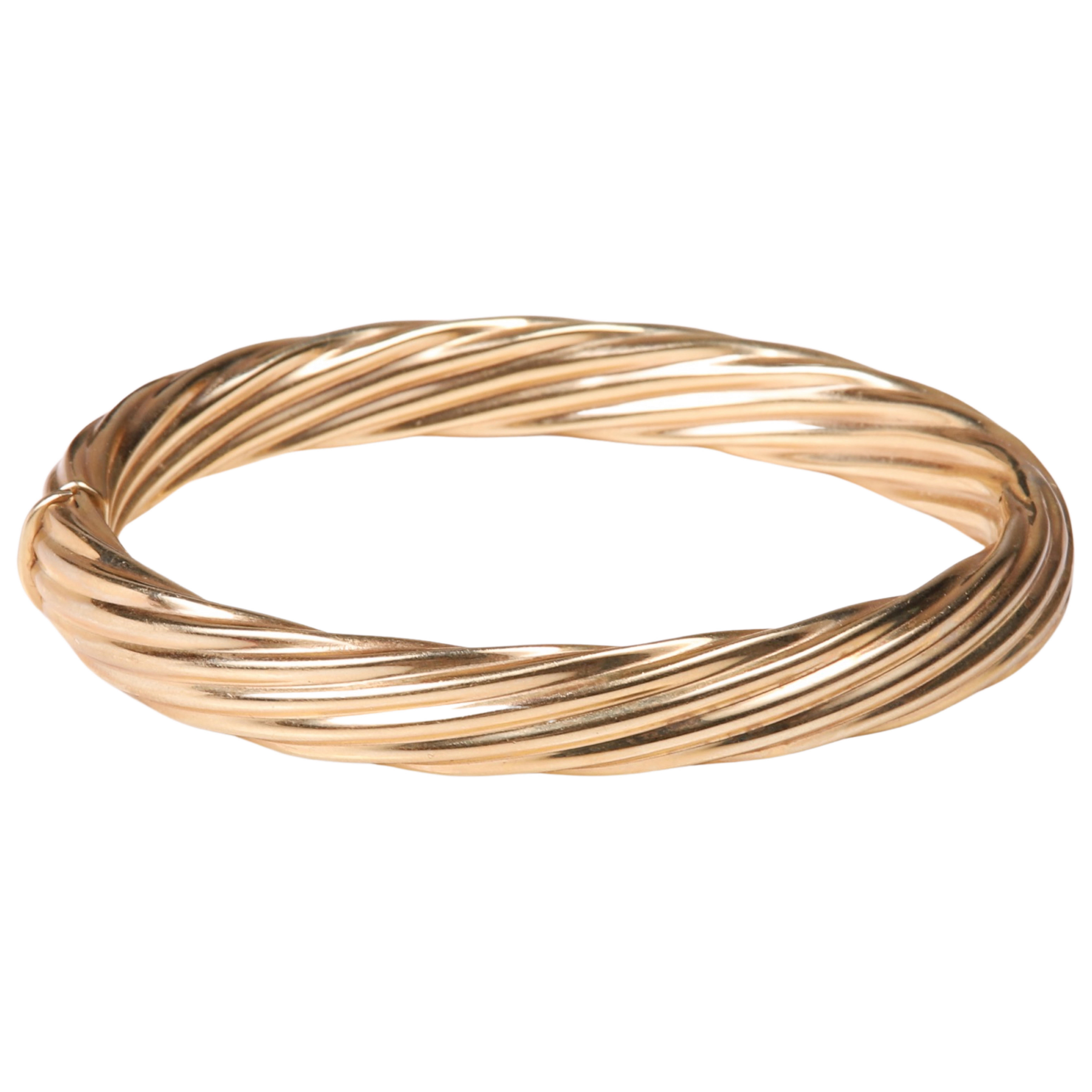 14K Italian twist bangle, hollow