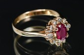 14K LAB GROWN RUBY & DIAMOND R