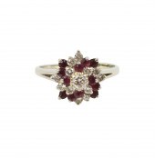 14K LADIES DIAMOND & RUBY DINN