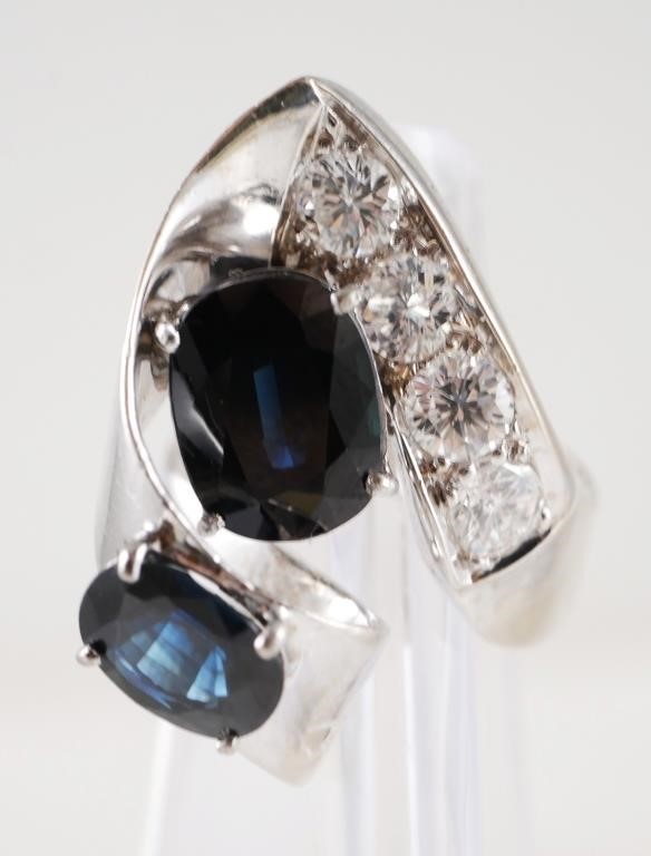 14K LADIES WHITE GOLD SAPPHIRE &