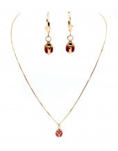 14K LADYBUG EARRING-NECKLACE S