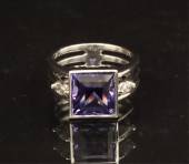 14K LADY'S TANZANITE AND DIAMO