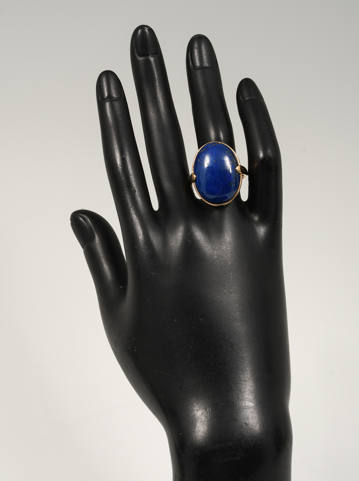 14K LAPIS LAZULI CABOCHON RING: