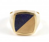 14K LAPIS LAZULI SIGNET RING14