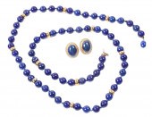 14K Lapis necklace and earring