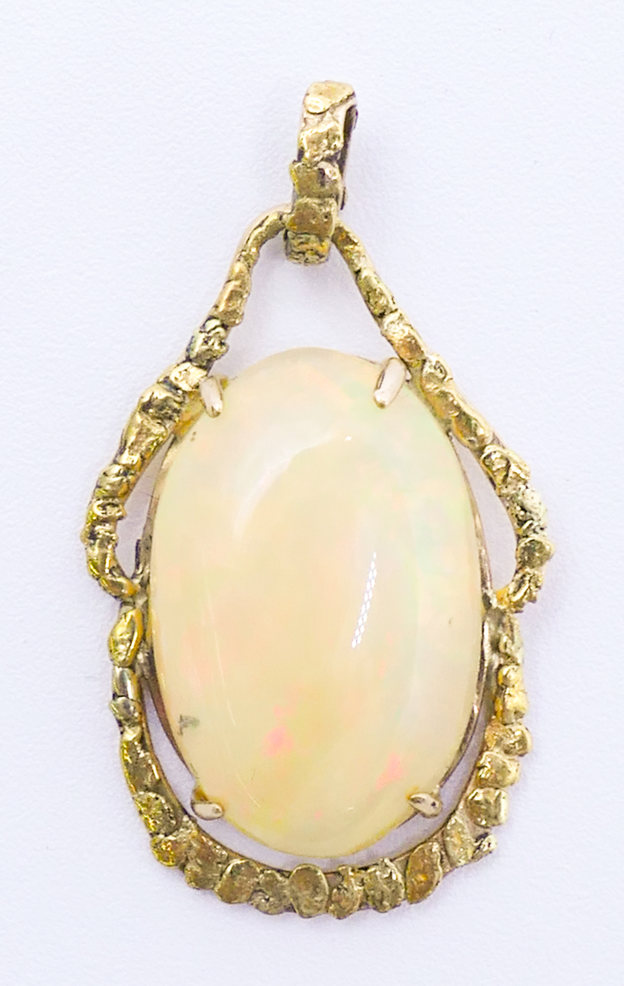 14k Large Opal Cabochon Gold Nugget