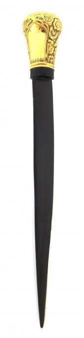 14K LETTER OPENER WITH MAHOGAN