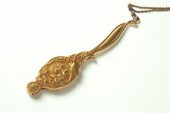 14K LORGNETTE WITH CHAIN.  Art