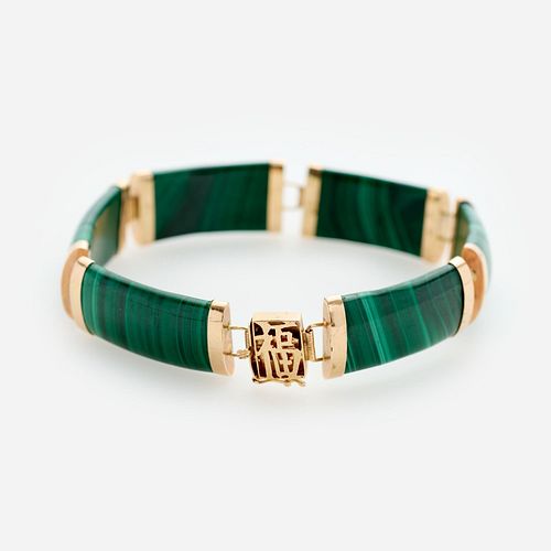 14K MALACHITE "LUCKY" LINK