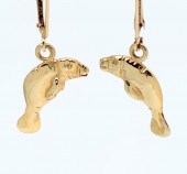 14K MANATEE EARRINGS: Custom m
