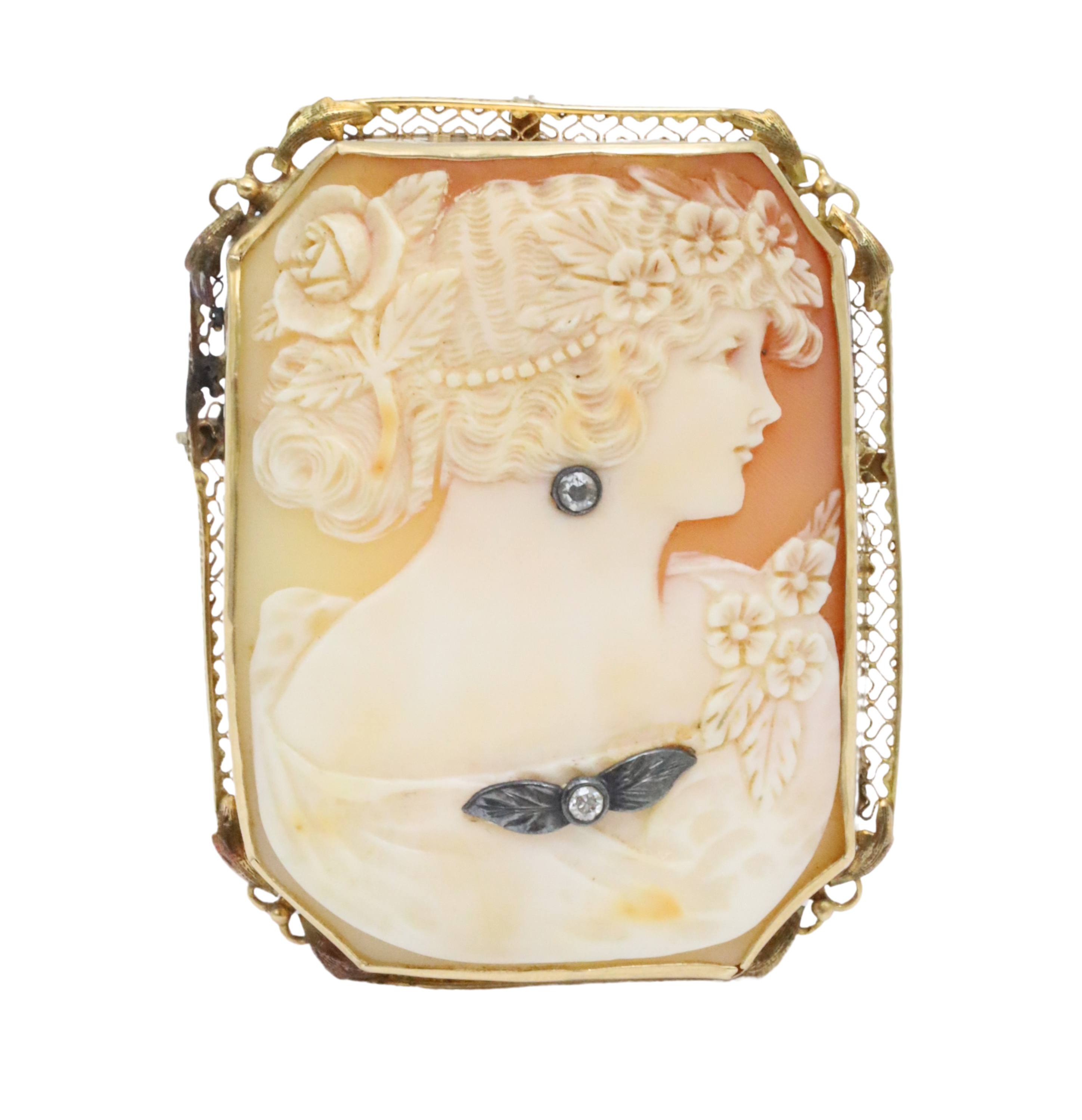 14K MTD CAMEO BROOCH OF YOUNG