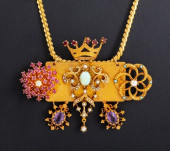 14K MULTI CHARM GEMSTONE PIN P